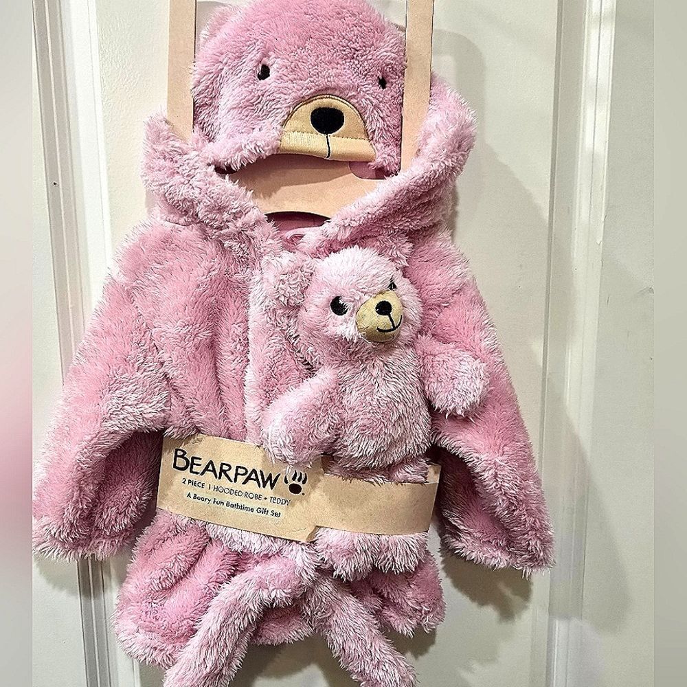 Bearpaw 2-PC Hooded Robe & Teddy A Beary Fun Bathtime Gift Set - Picture 3 of 4